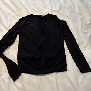 Banana Republic Black Wrap Blouse